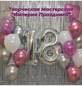 Композиция из шаров "На день Рождение для девушки"